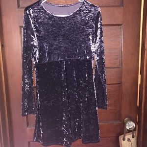 Long sleeve velvet skater dress